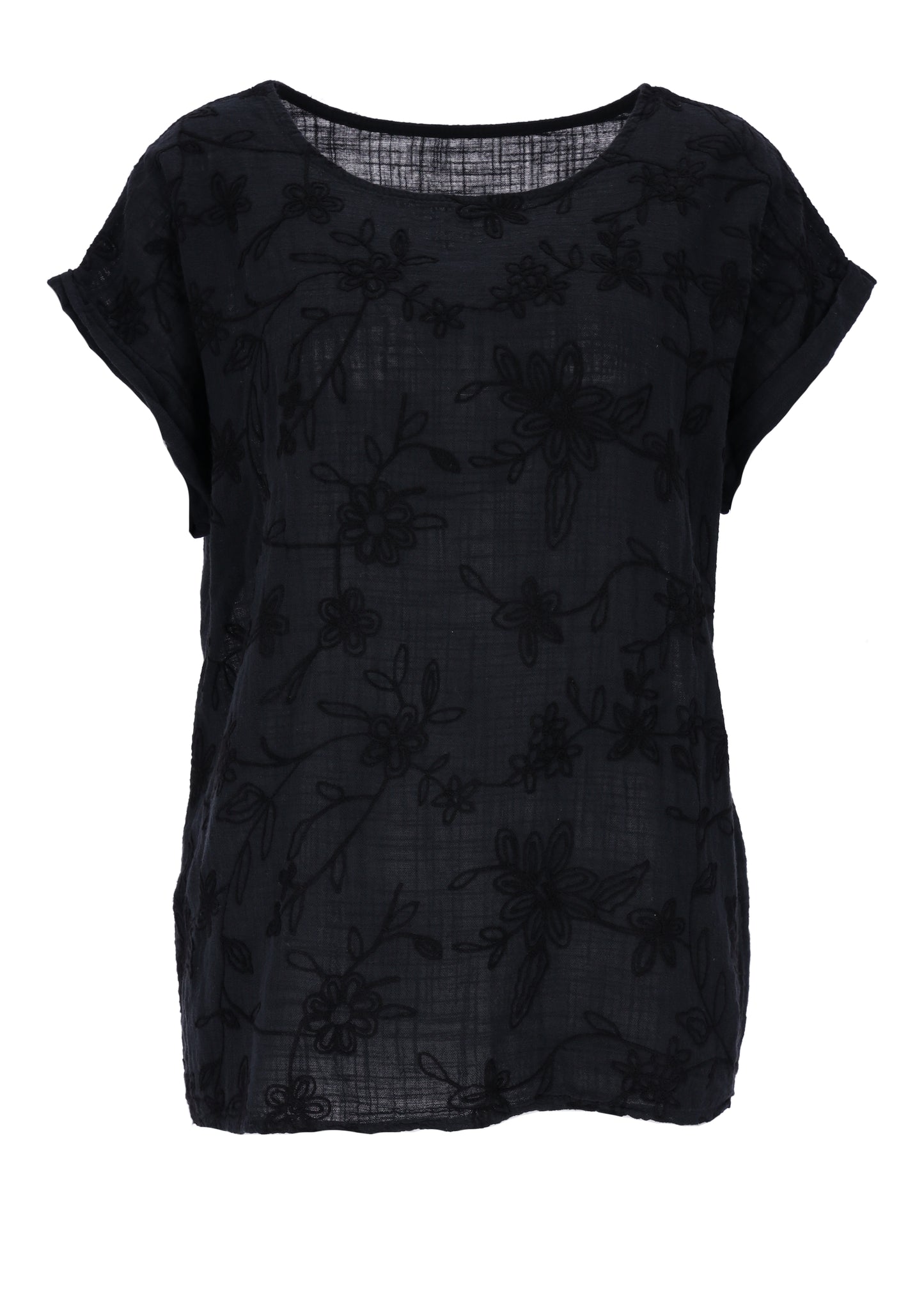 T-Shirt Leinen Stickerei