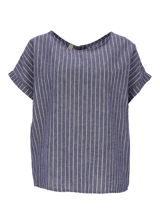 T-Shirt Streifen Leinen