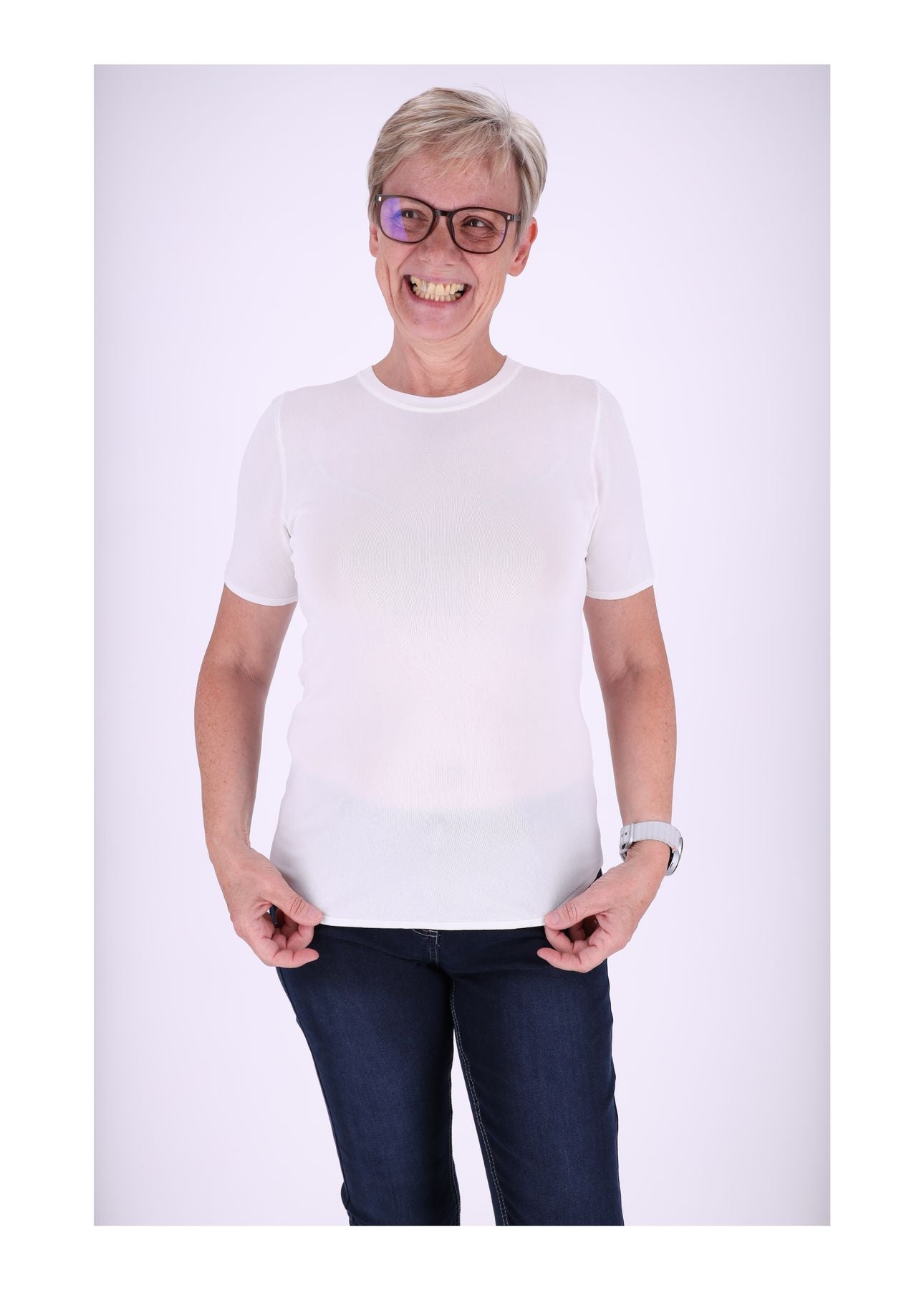 T-Shirt Damen Feinstrick