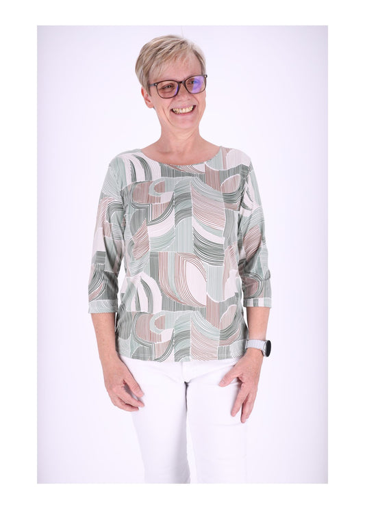 Damen Shirt 3/4 Arm AOP