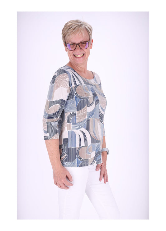 Damen Shirt 3/4 Arm AOP