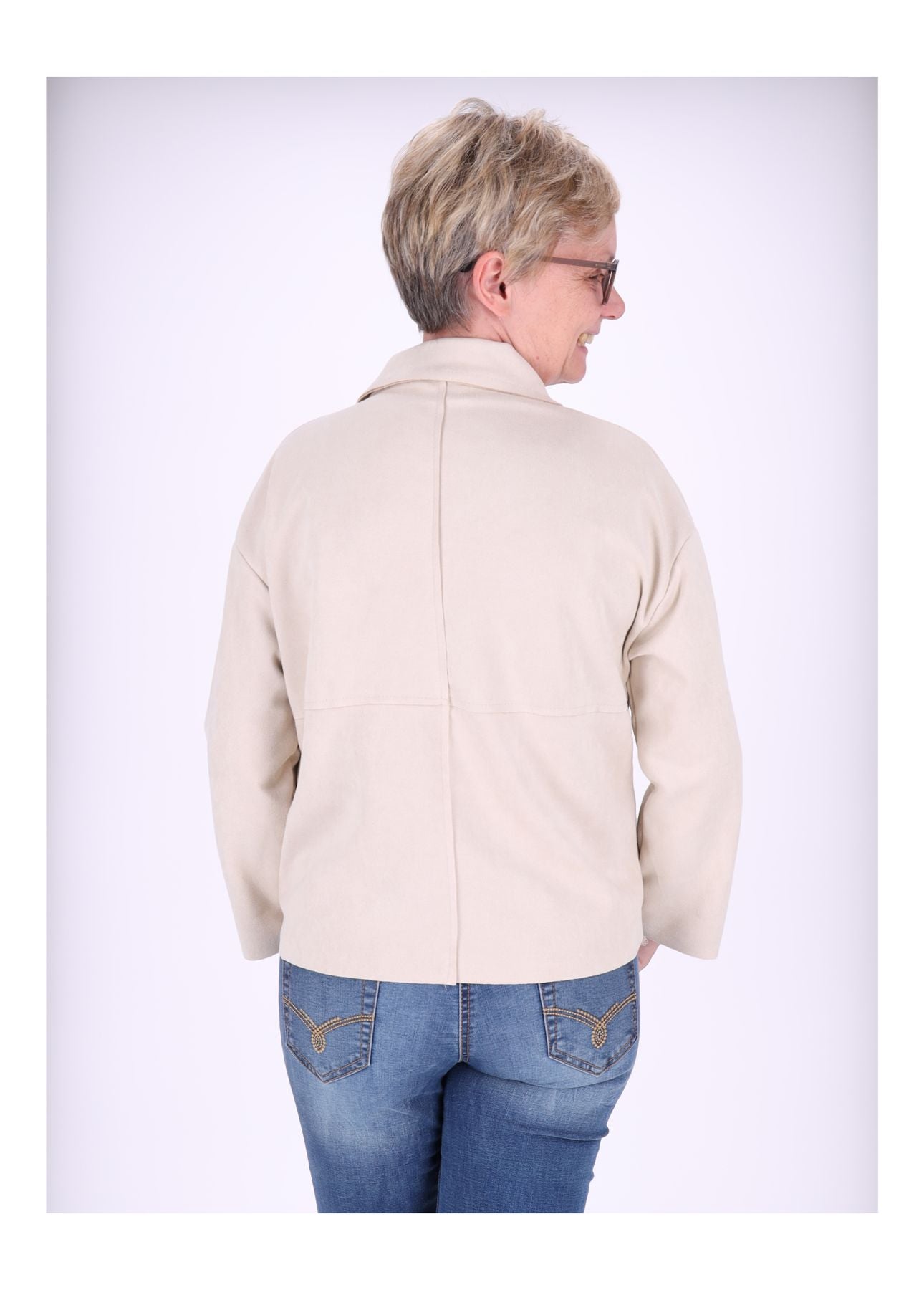 Damen Fakelederjacke Boxy