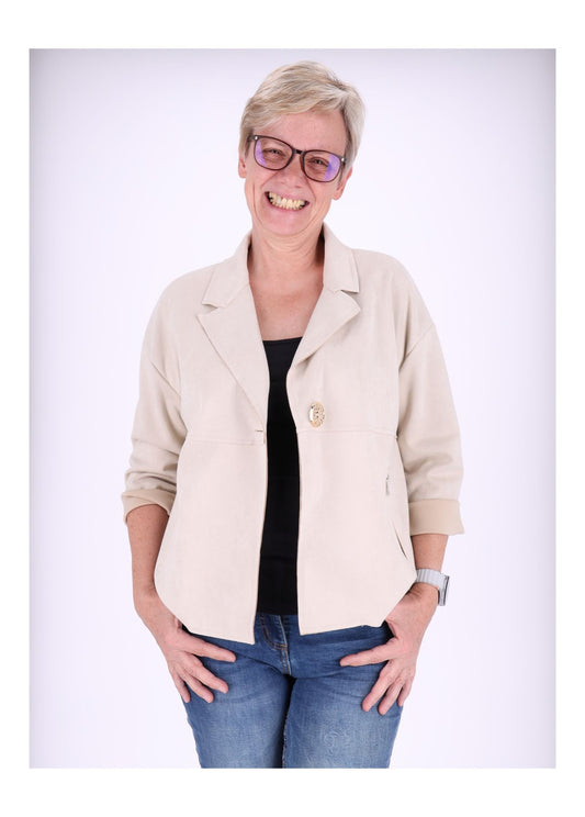 Damen Fakelederjacke Boxy