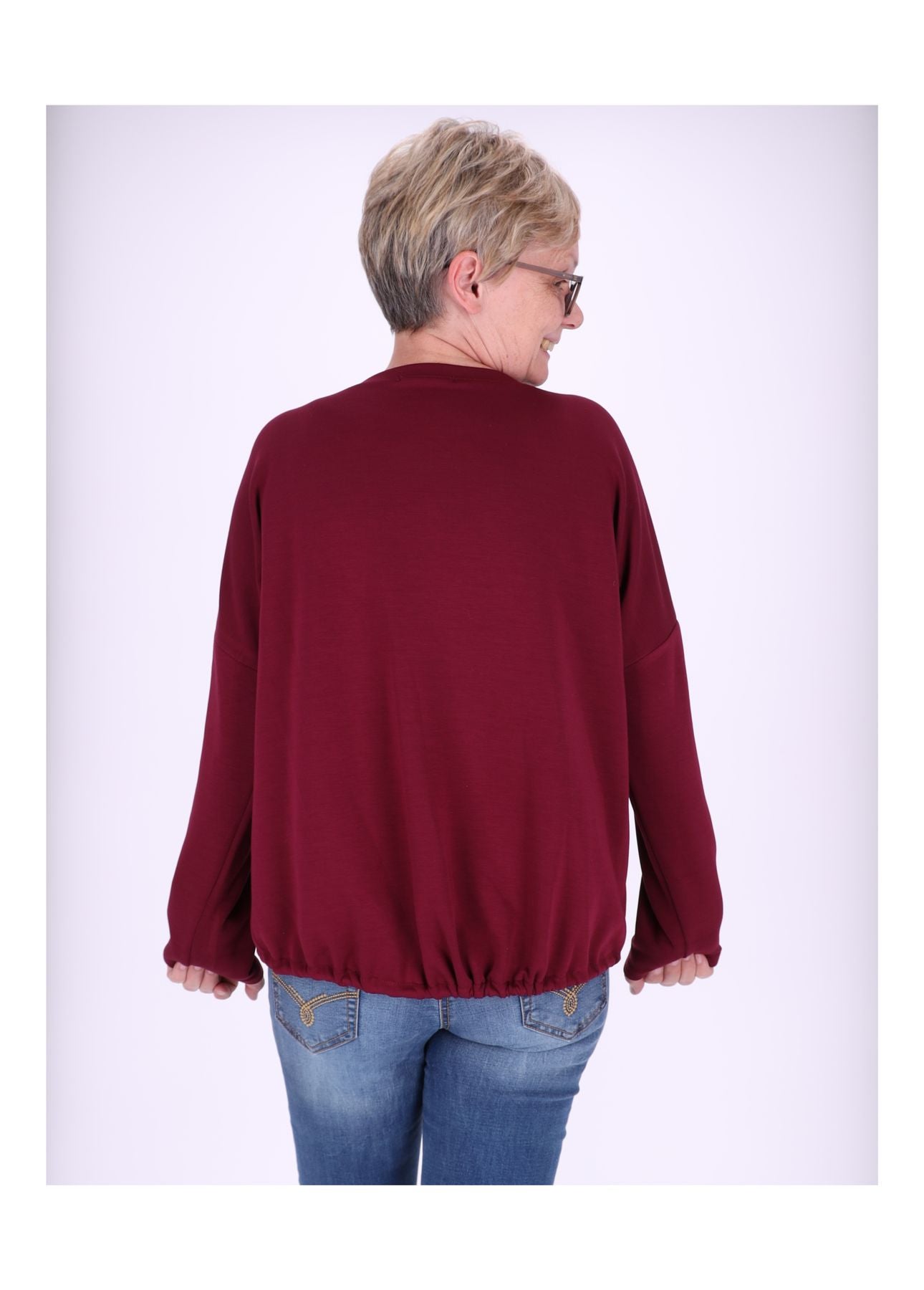 Sweatshirt Damen Taschen Tunnelzug