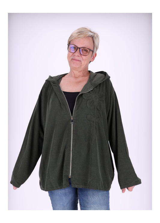 Sweatjacke Damen Kapuze Babycord