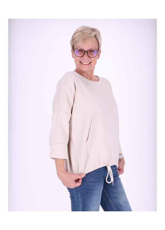 Sweatshirt Damen Taschen Tunnelzug