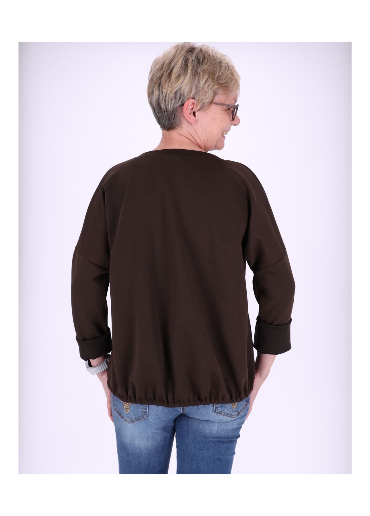 Sweatshirt Damen Taschen Tunnelzug