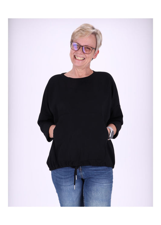 Sweatshirt Damen Taschen Tunnelzug