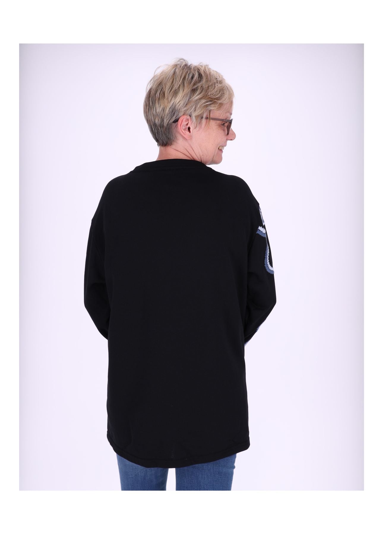 Sweatshirt Damen bestickt Blüte