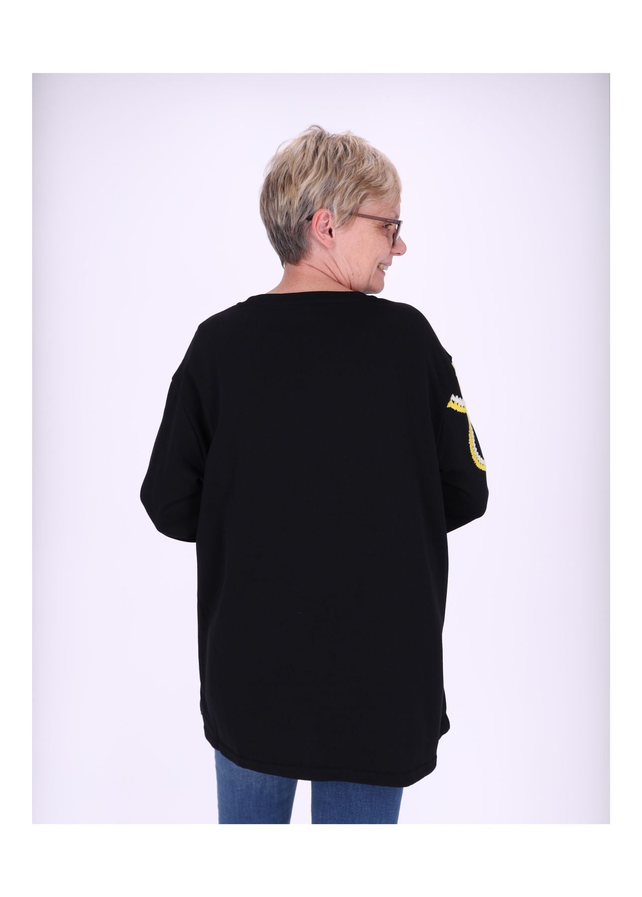 Sweatshirt Damen bestickt Blüte