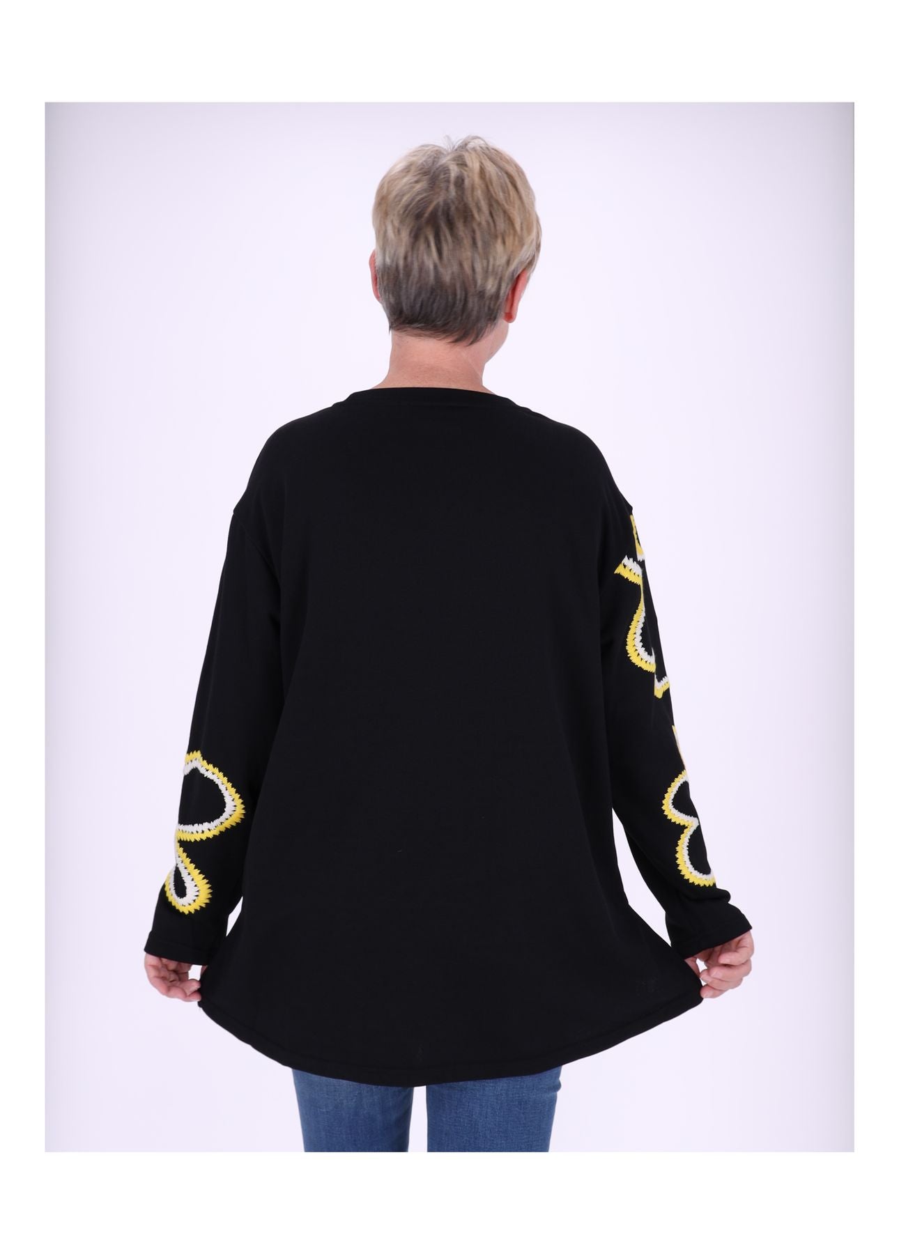 Sweatshirt Damen bestickt Blüte