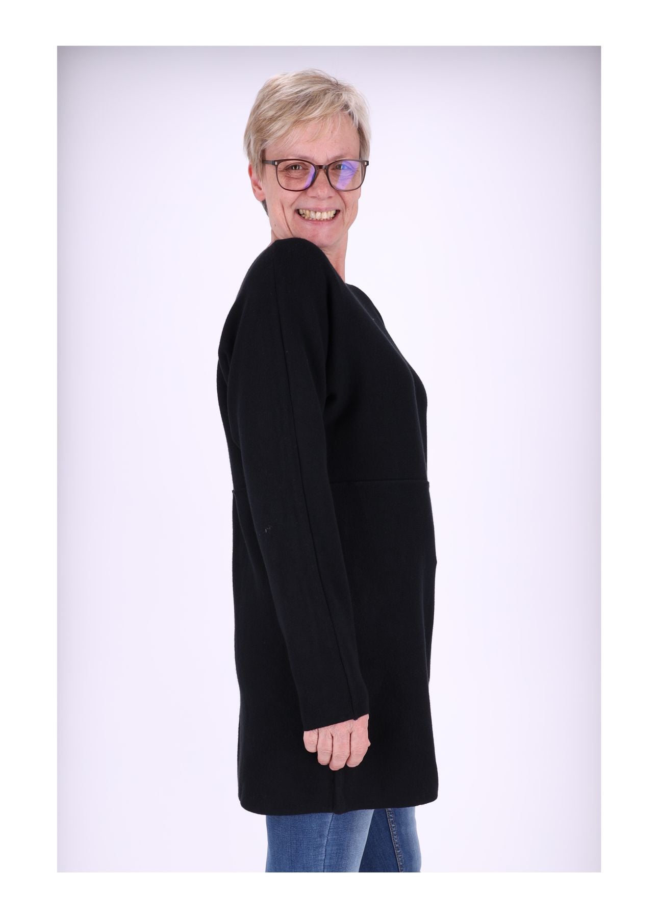 Longshirt Strick Damen Taschen