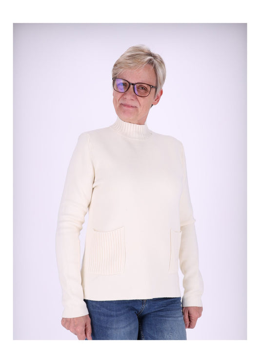 Strick Damen Stehkragen Taschen