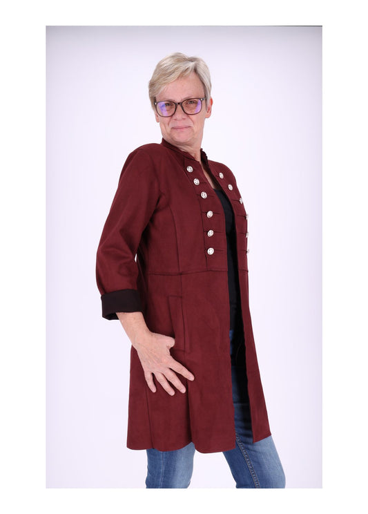 Damen Jacke Fakeleder Military