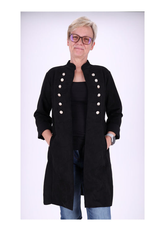 Damen Jacke Fakeleder Military