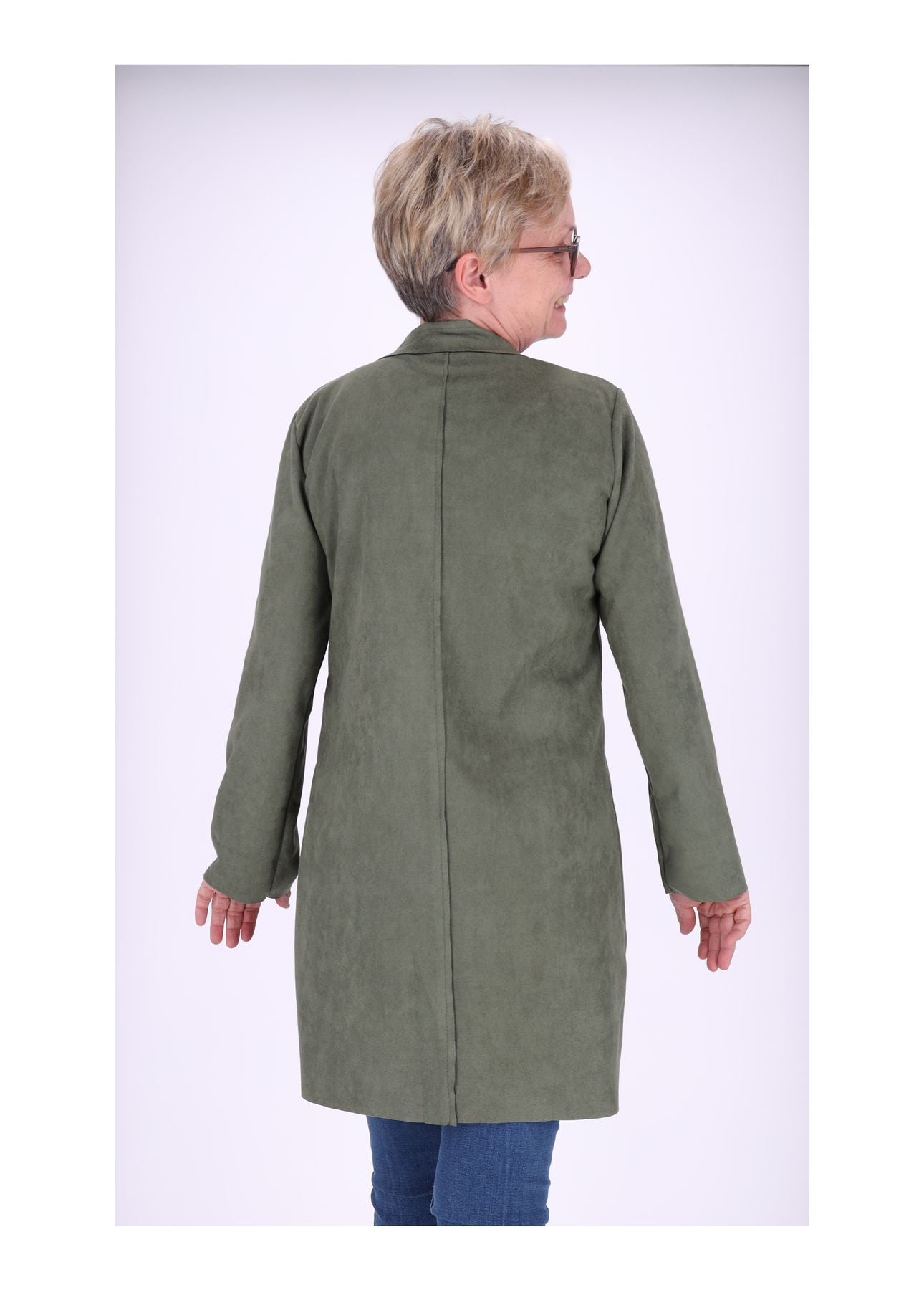 Damen Jacke Fakeleder Military