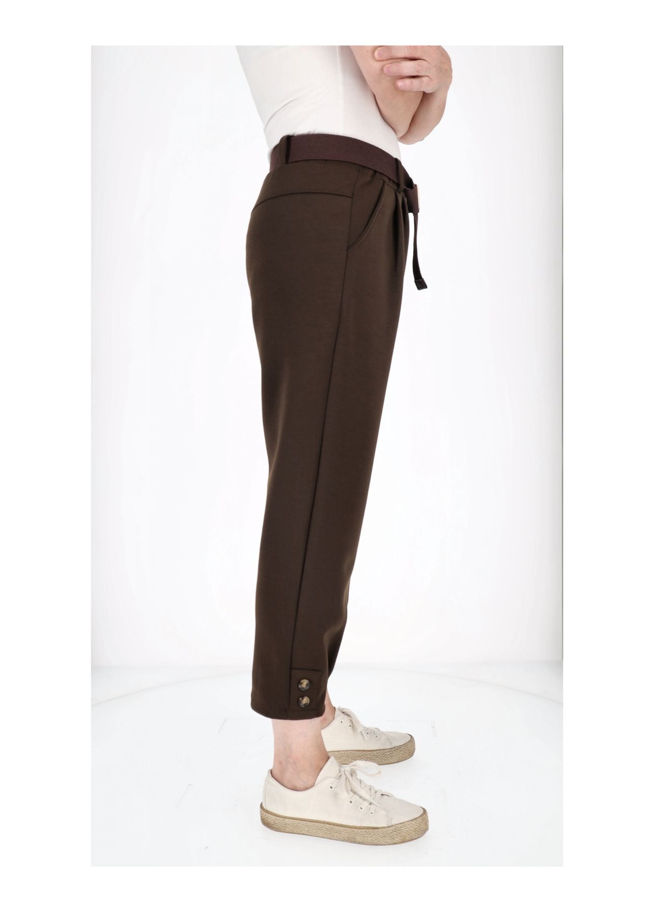 Hose Damen Sweatqualität Knöpfe