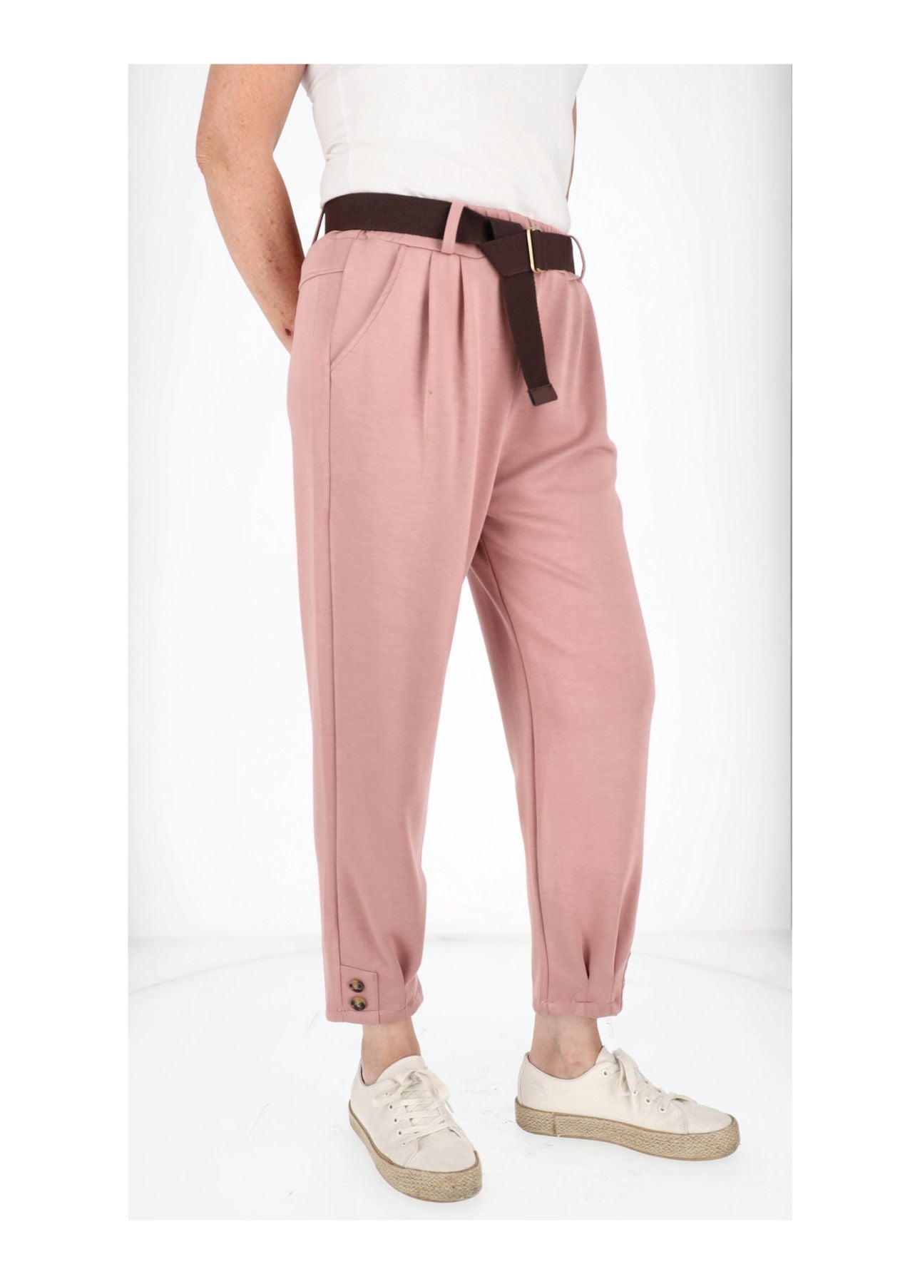 Hose Damen Sweatqualität Knöpfe