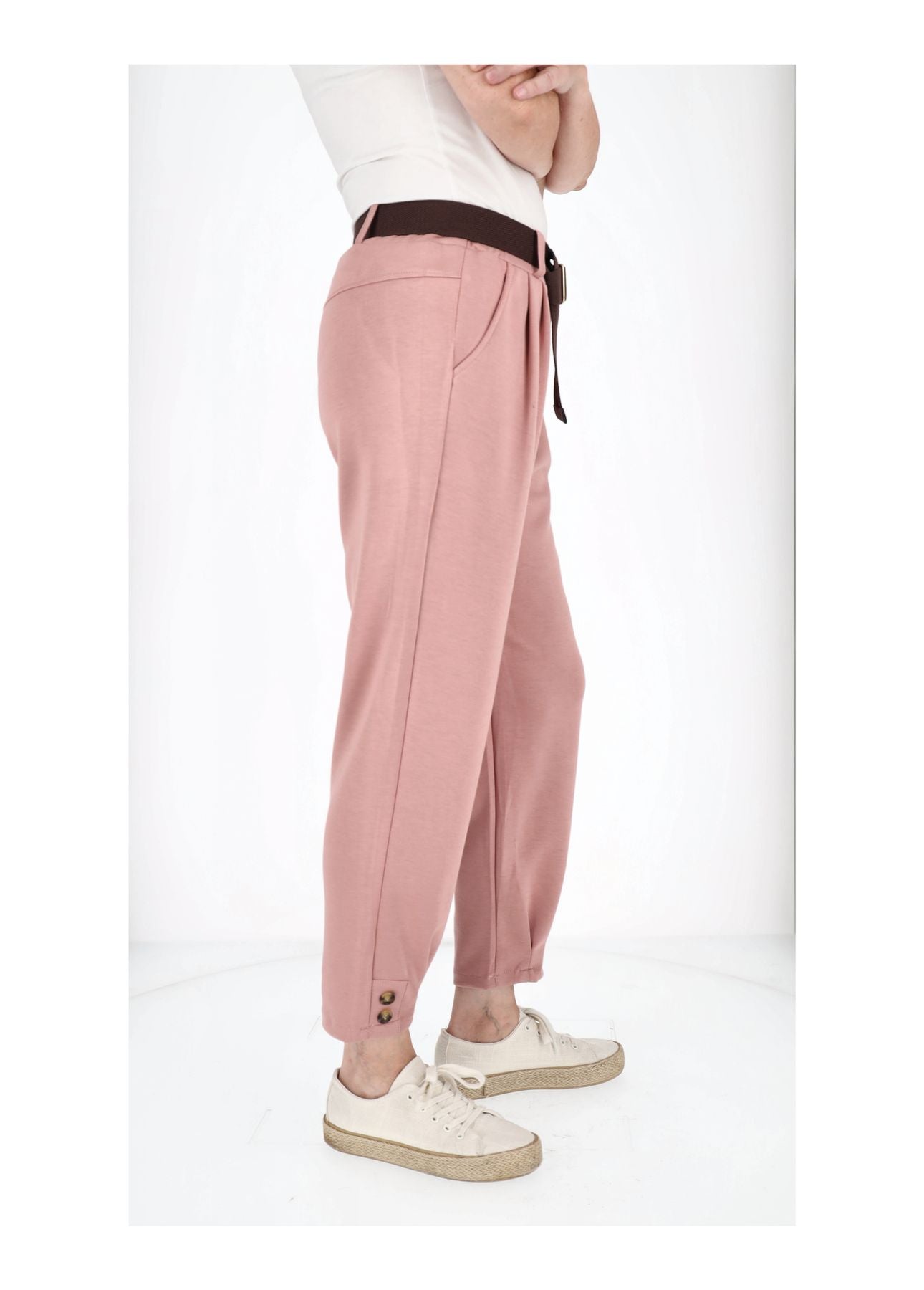 Hose Damen Sweatqualität Knöpfe