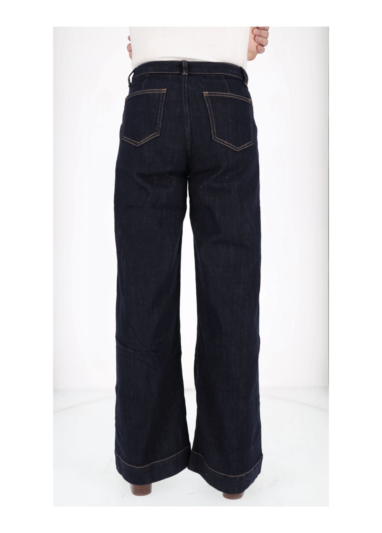 Damen Jeans weites Bein aufgesetzte Taschen