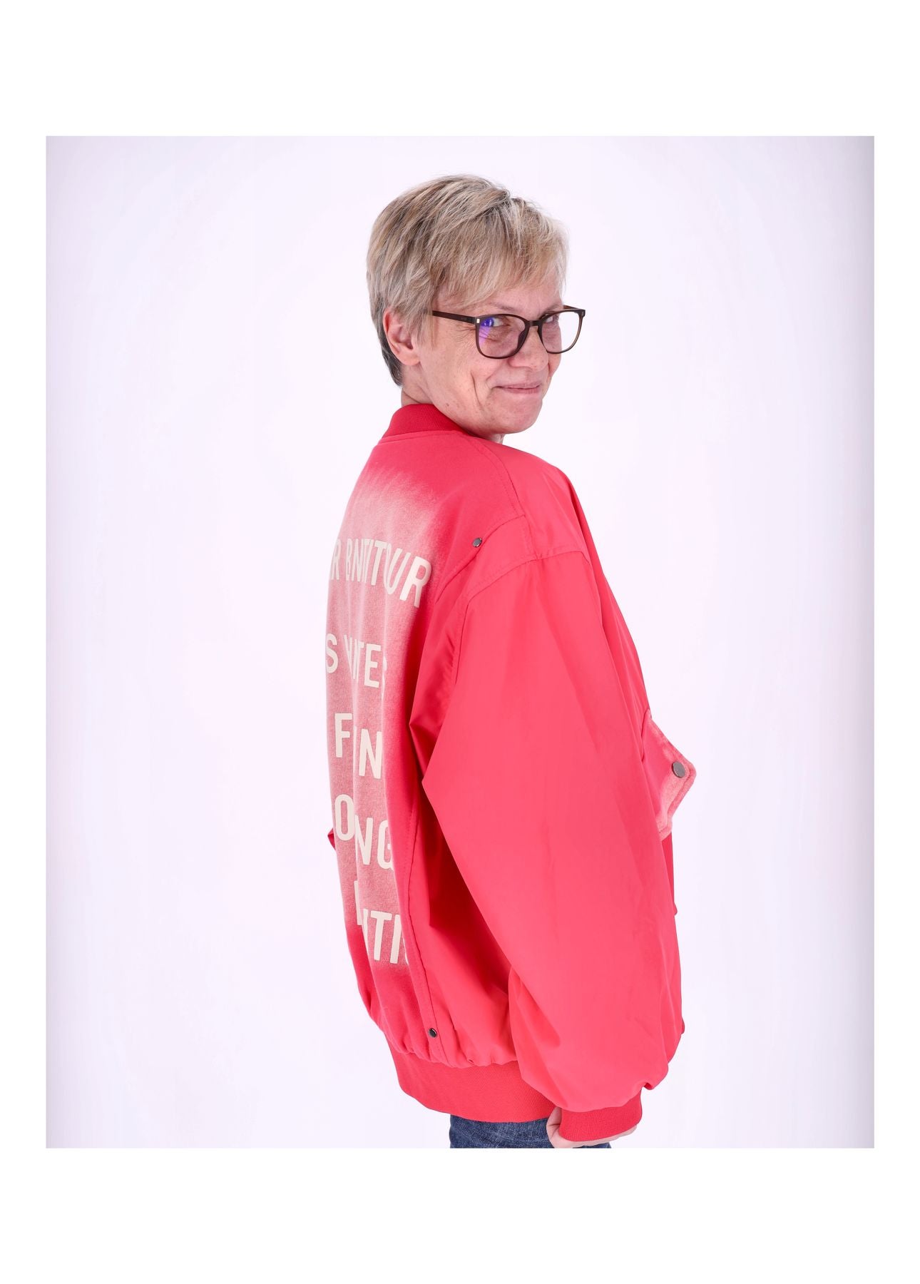 Blouson Jacke Damen Rückenprint