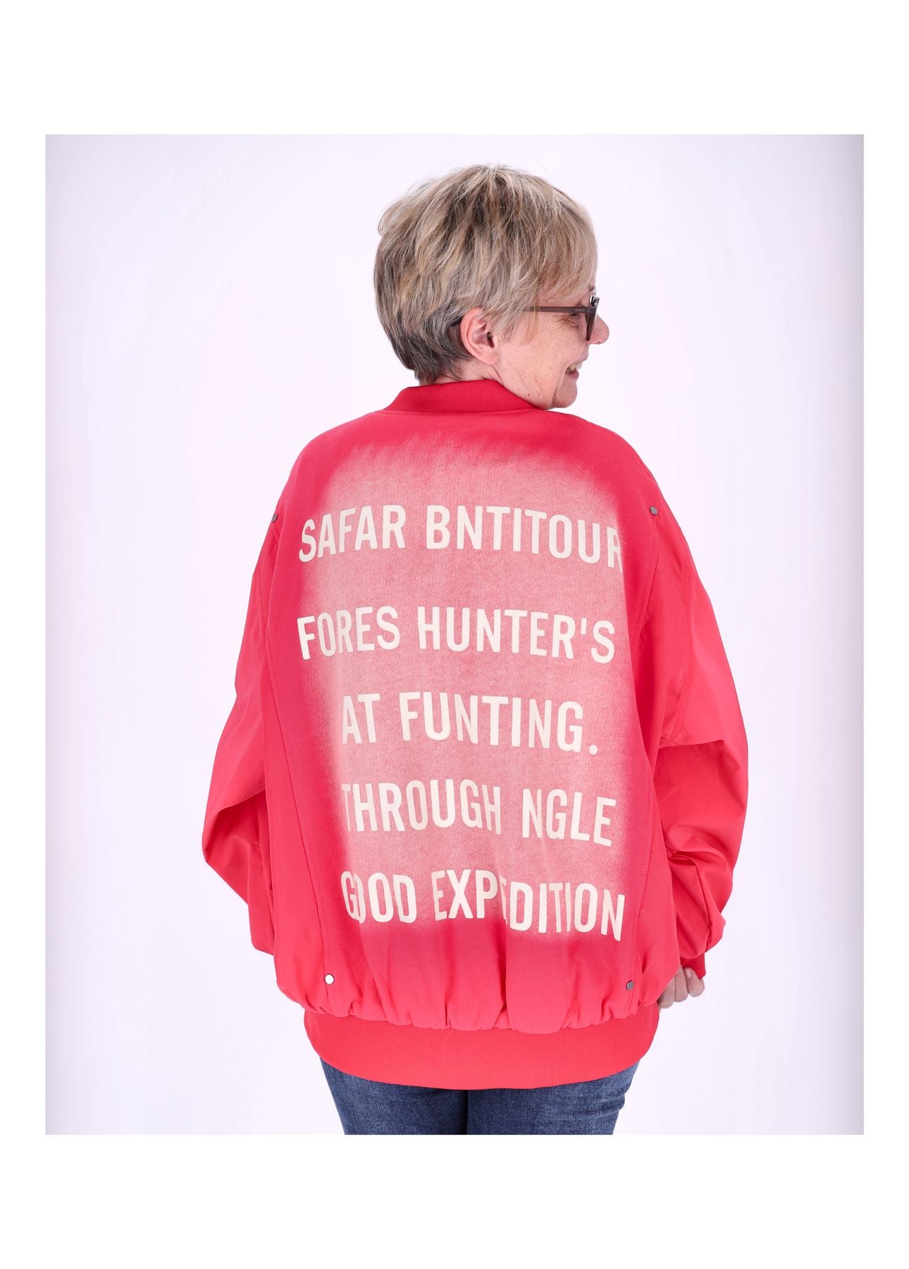 Blouson Jacke Damen Rückenprint