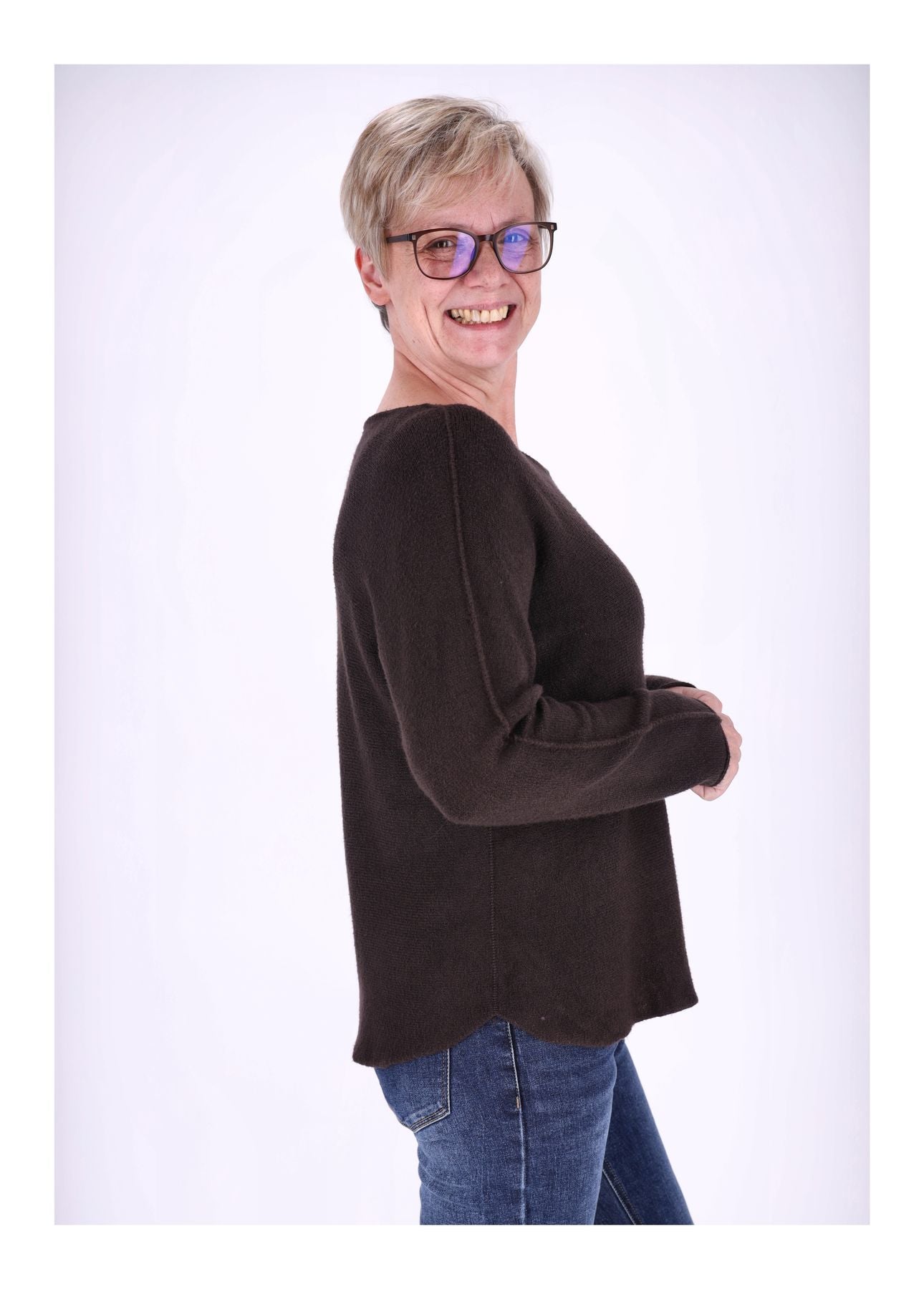 Damen Strickpullover Rundhals