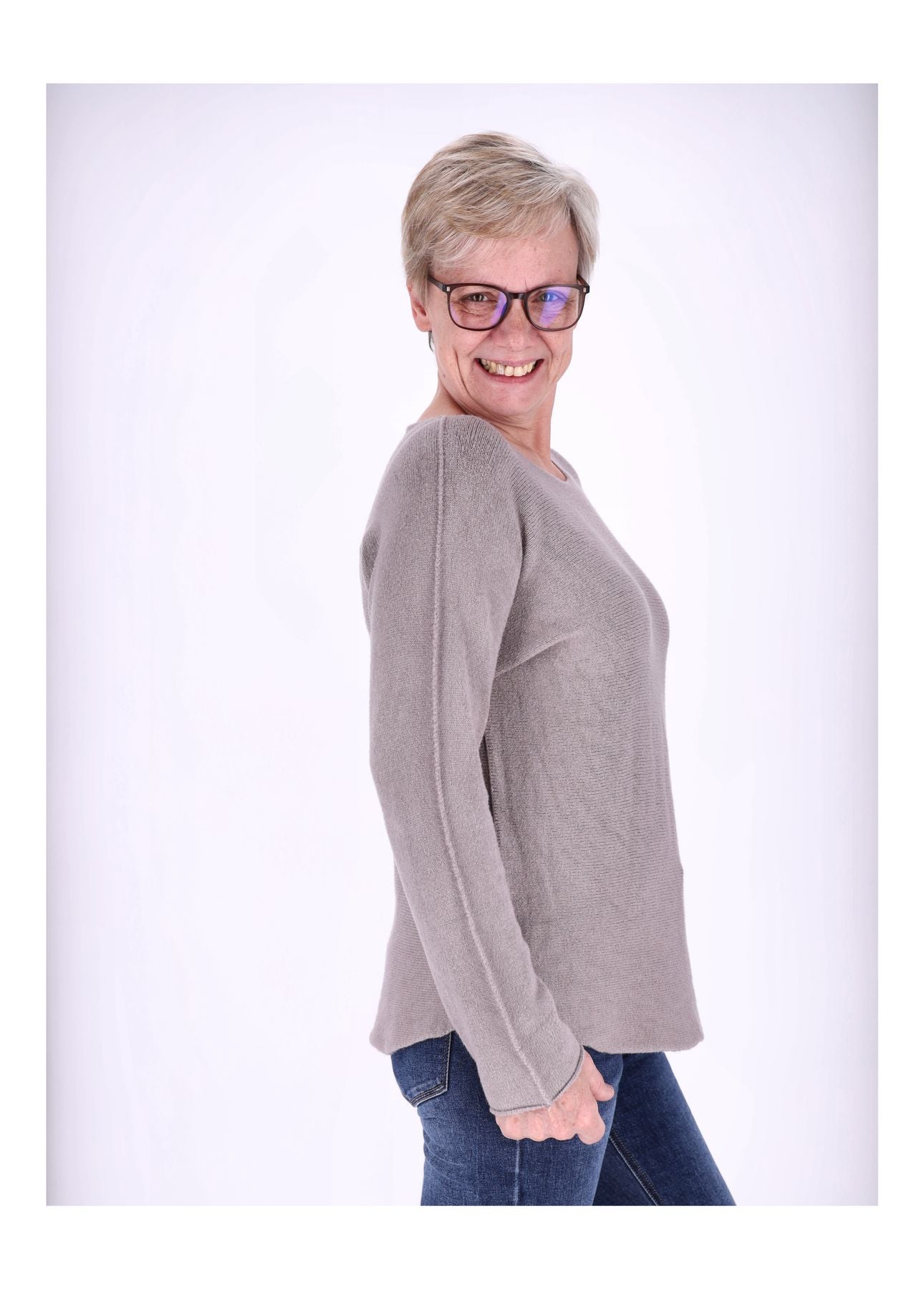 Damen Strickpullover Rundhals