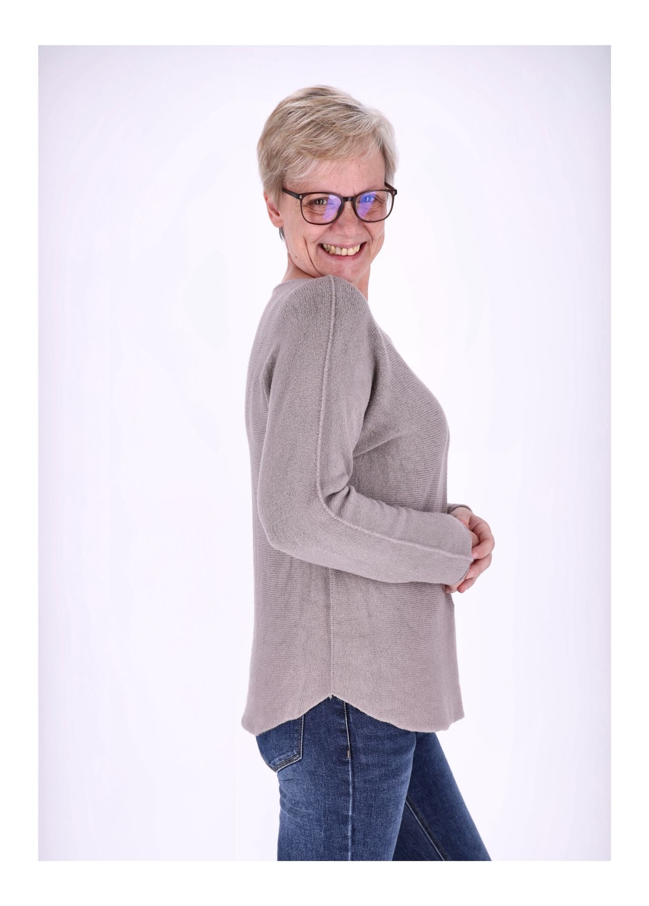 Damen Strickpullover Rundhals