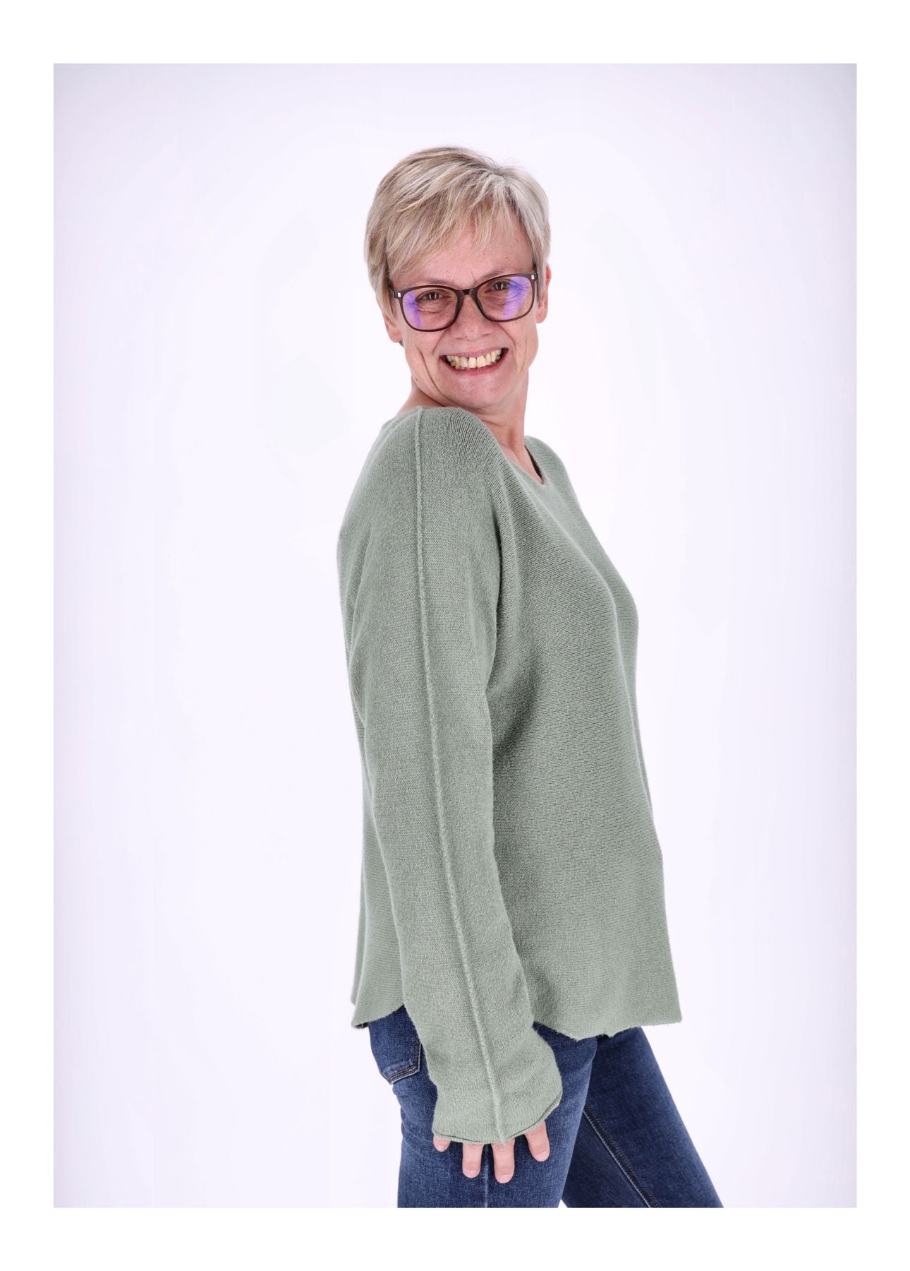 Damen Strickpullover Rundhals