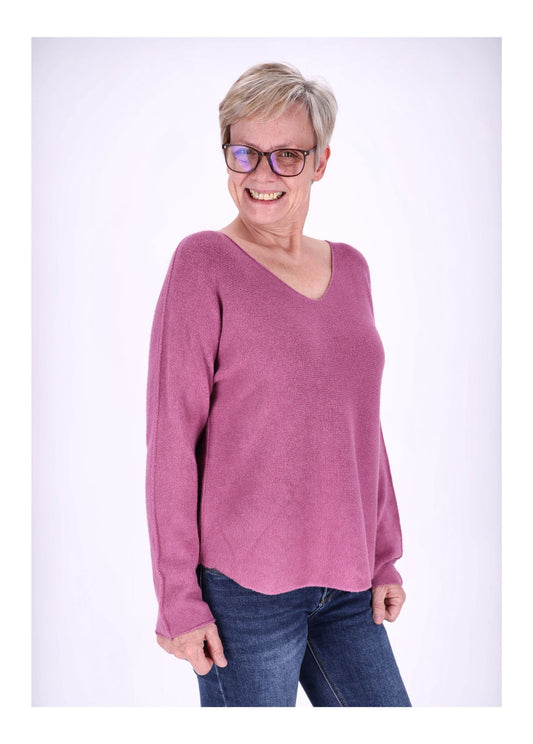 Damen Strickpullover V-Ausschnitt