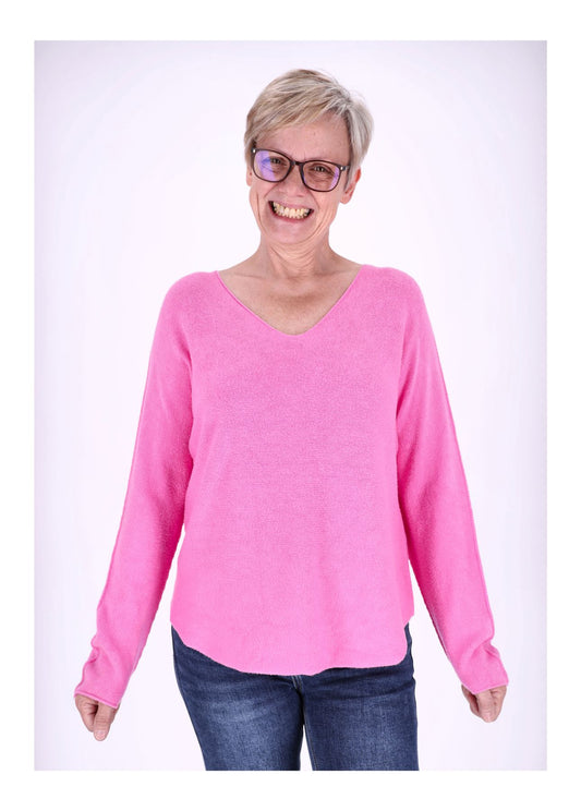 Damen Strickpullover V-Ausschnitt