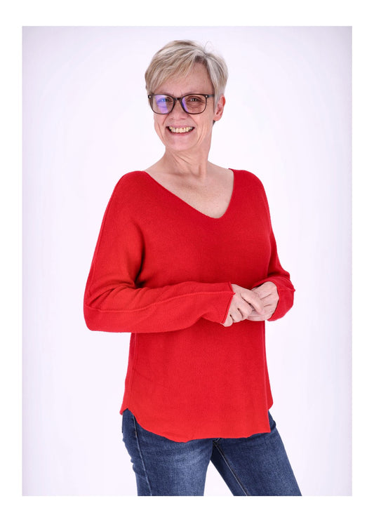 Damen Strickpullover V-Ausschnitt
