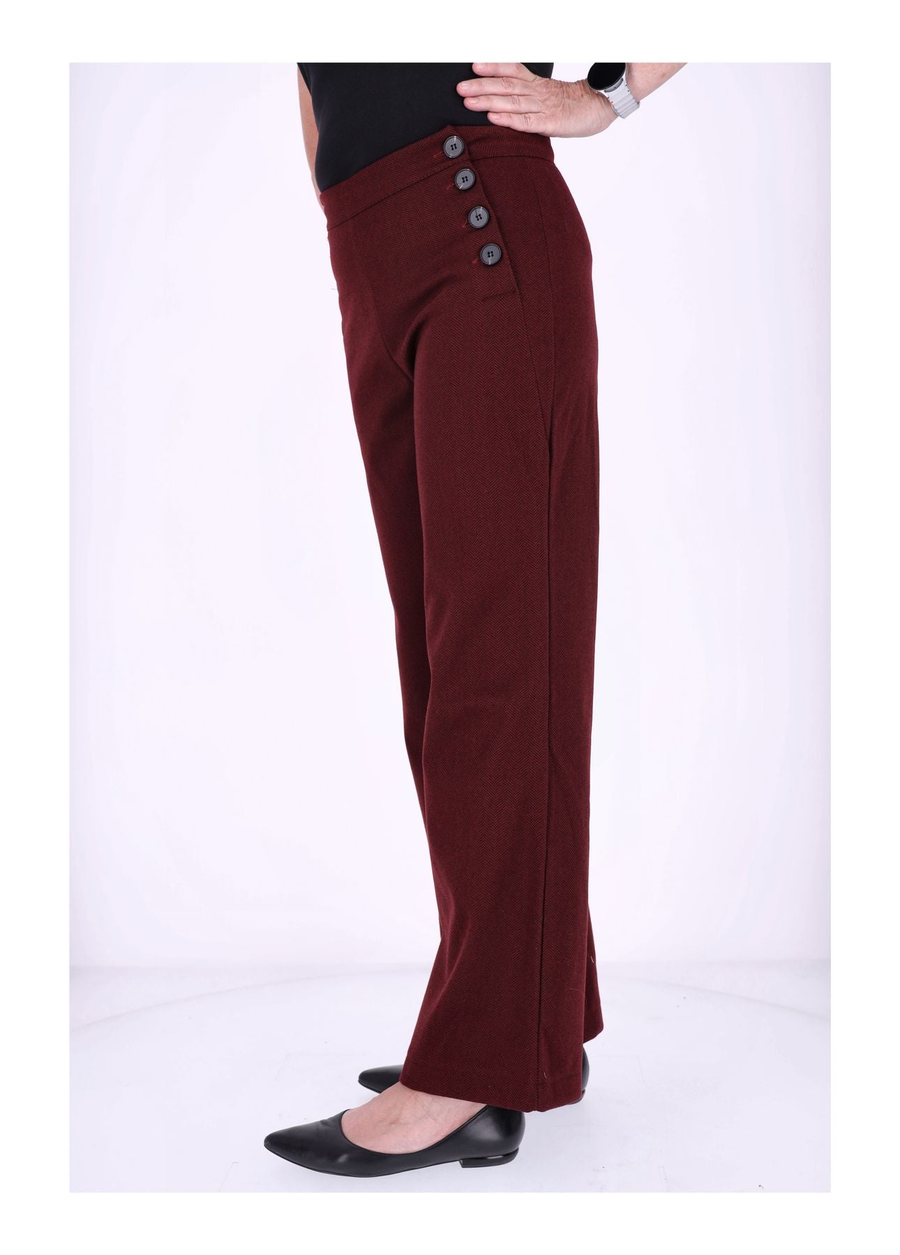 Hose Damen wideleg Knöpfe