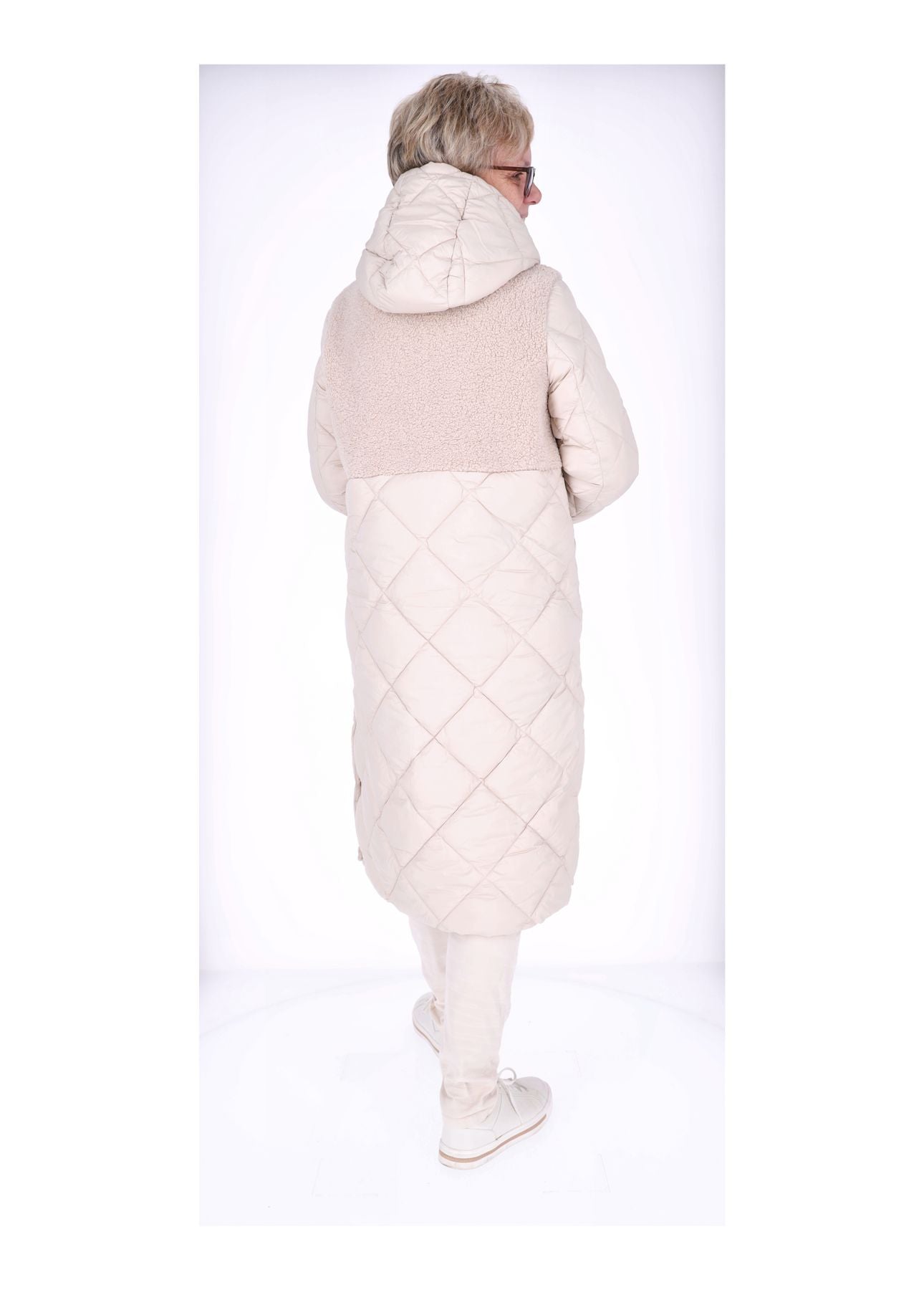 Ladies Jacket white Teddy-Knitted