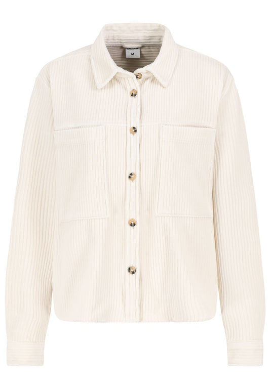 Damen DOB Boxy Kurzkordbluse, aufgesetzte