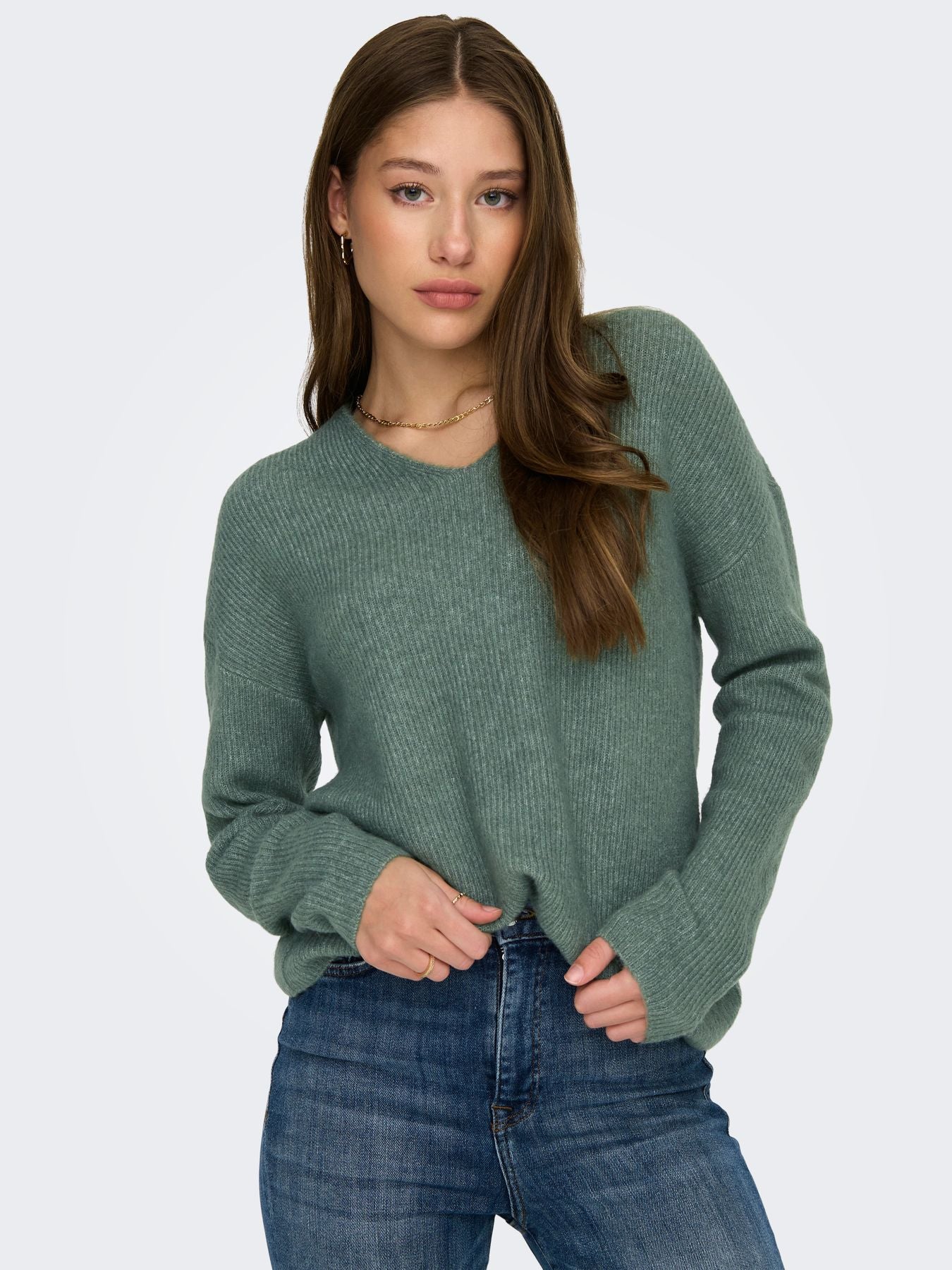 Damen ONLCAMILLA V-NECK L/S PULLOVER KNT