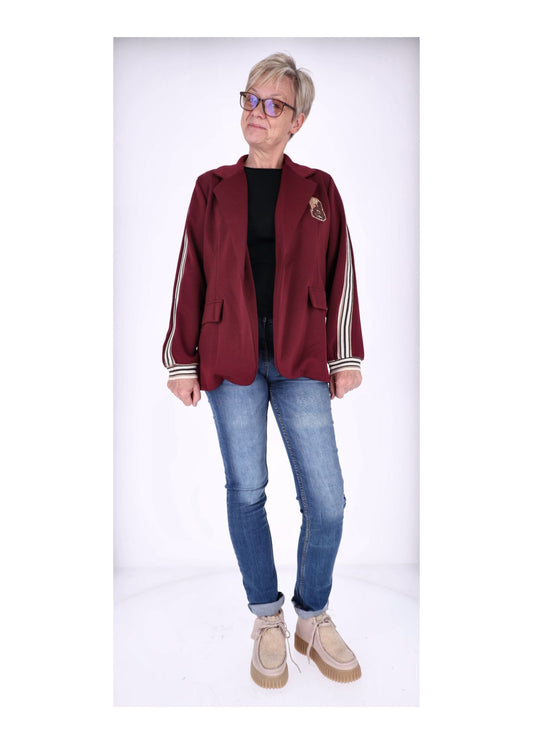 Sweat Blazer Damen Galonstreifen
