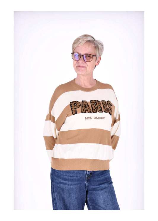 Strickpullover Damen Ringel Paris