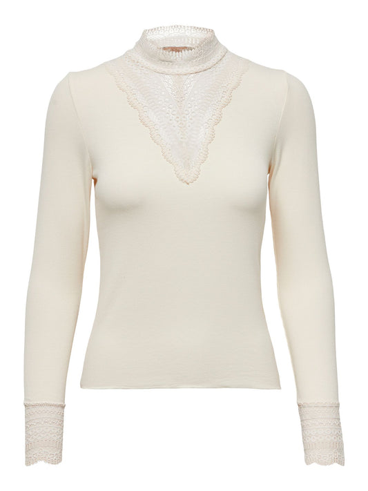 Damen ONLTILDE L/S HIGH NECK LACE TOP JRS