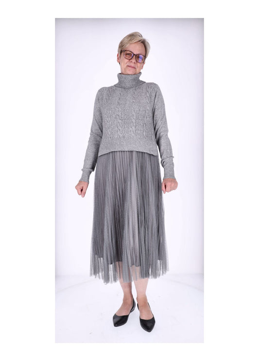 Kleid mit Rollkragen Pullover