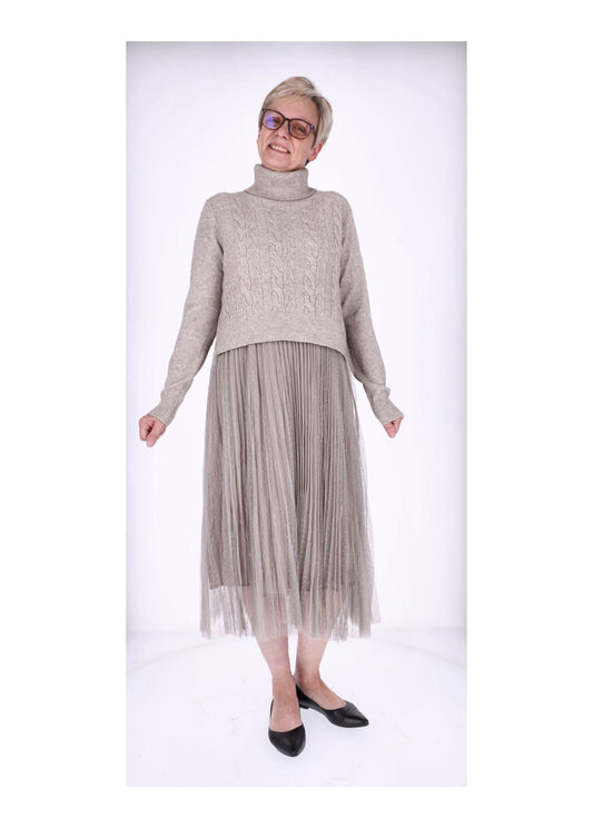 Kleid mit Rollkragen Pullover