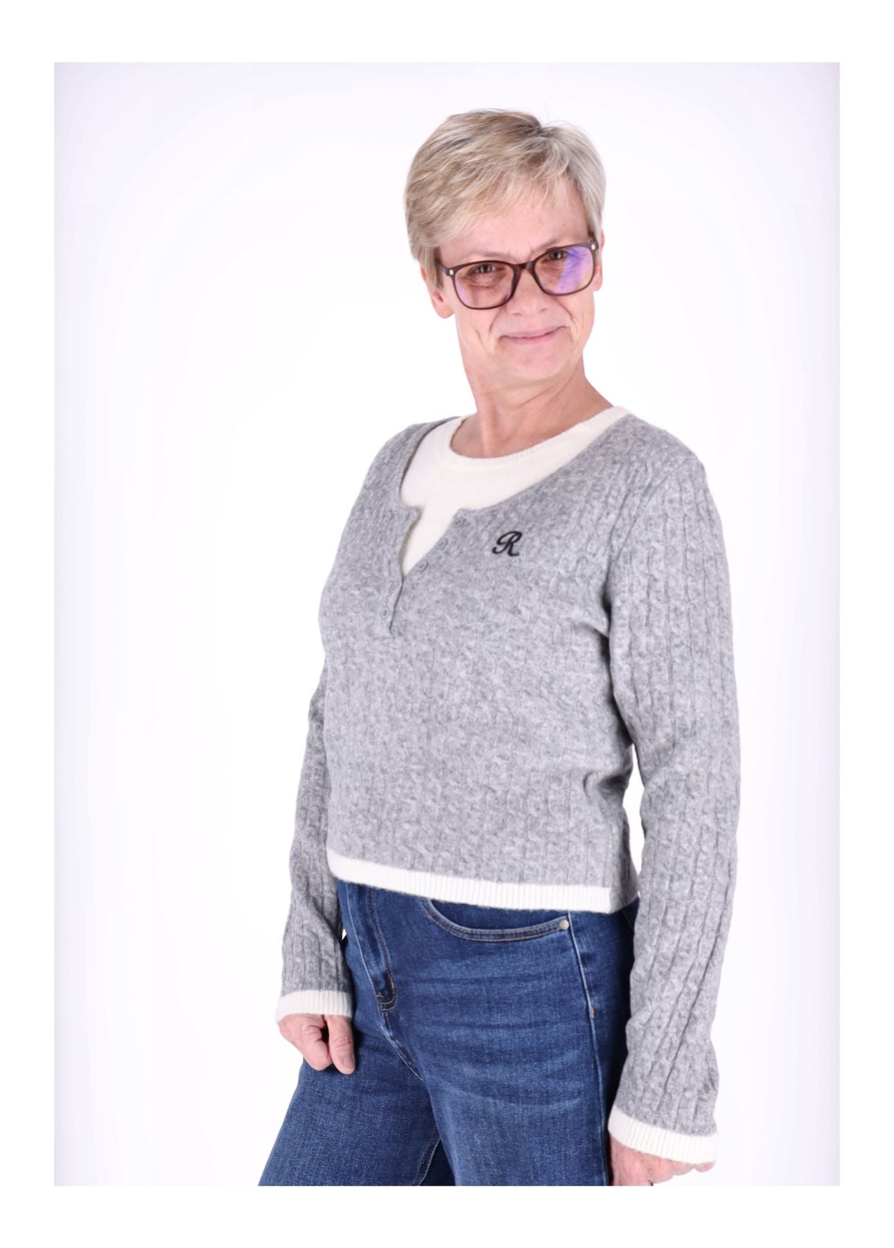 Strickpullover Damen Double Layer