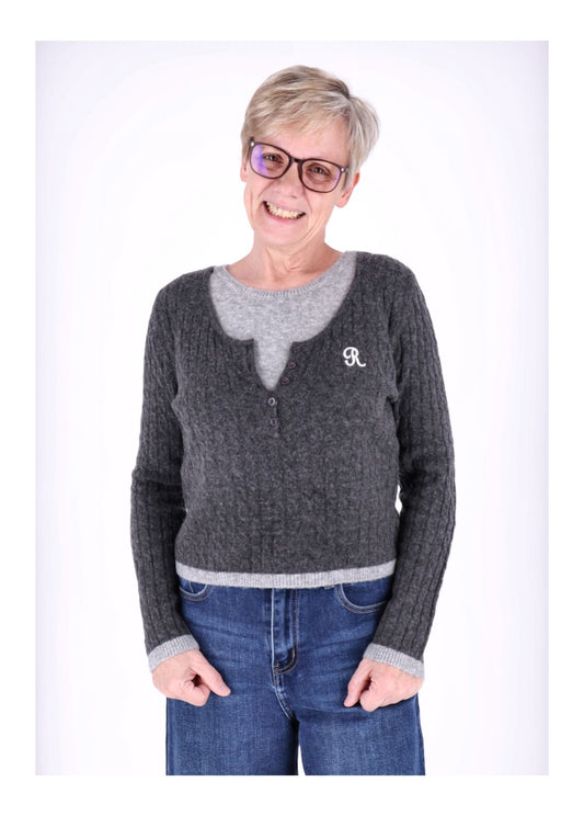 Strickpullover Damen Double Layer