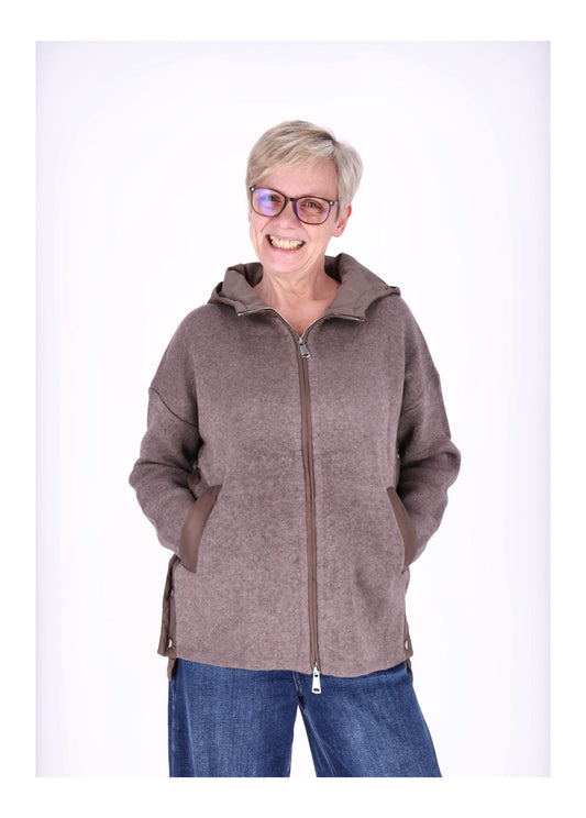 Strickjacke Damen Steppkapuze