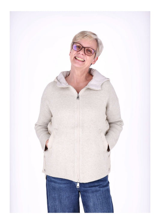 Strickjacke Damen Steppkapuze