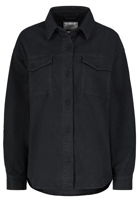 Damen DOB Oversize Hemdjacke, aufgesetzte