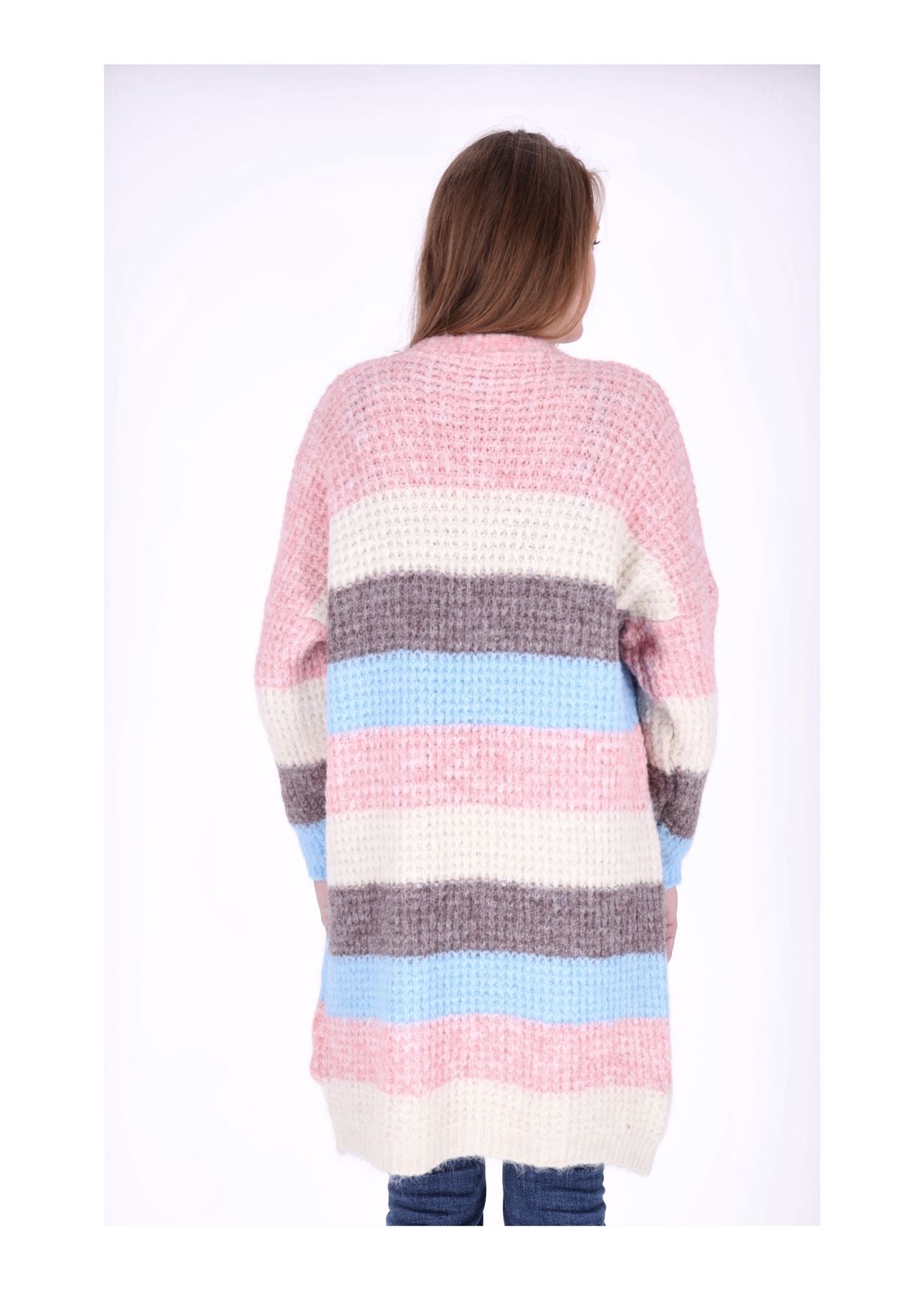 Strickjacke Streifen lang