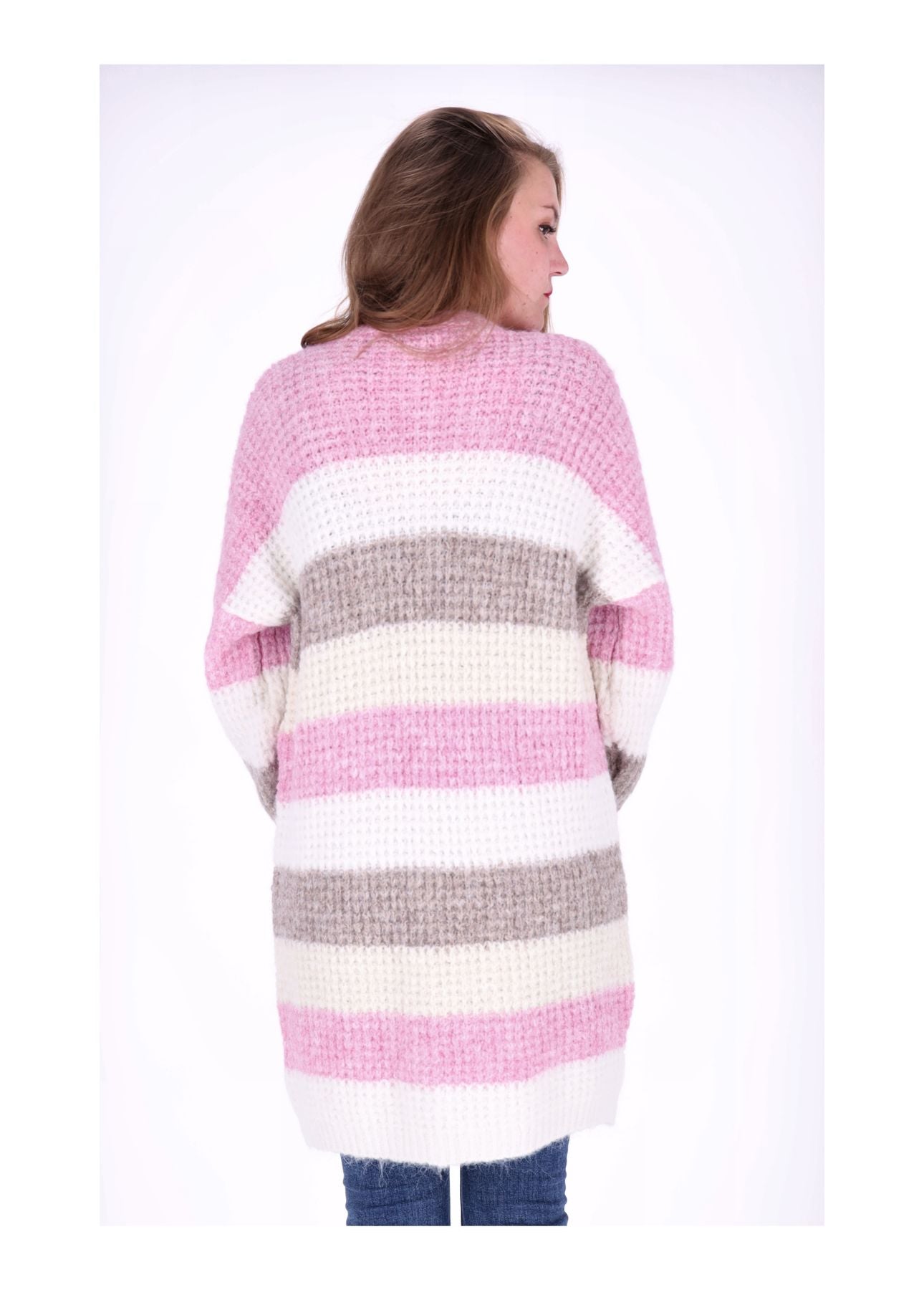 Strickjacke Streifen lang