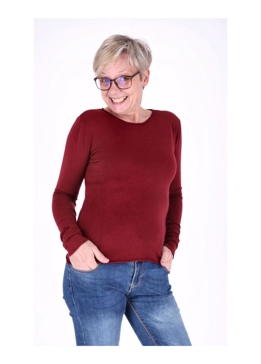 Feinstrick Damen Rundhalsausschnitt